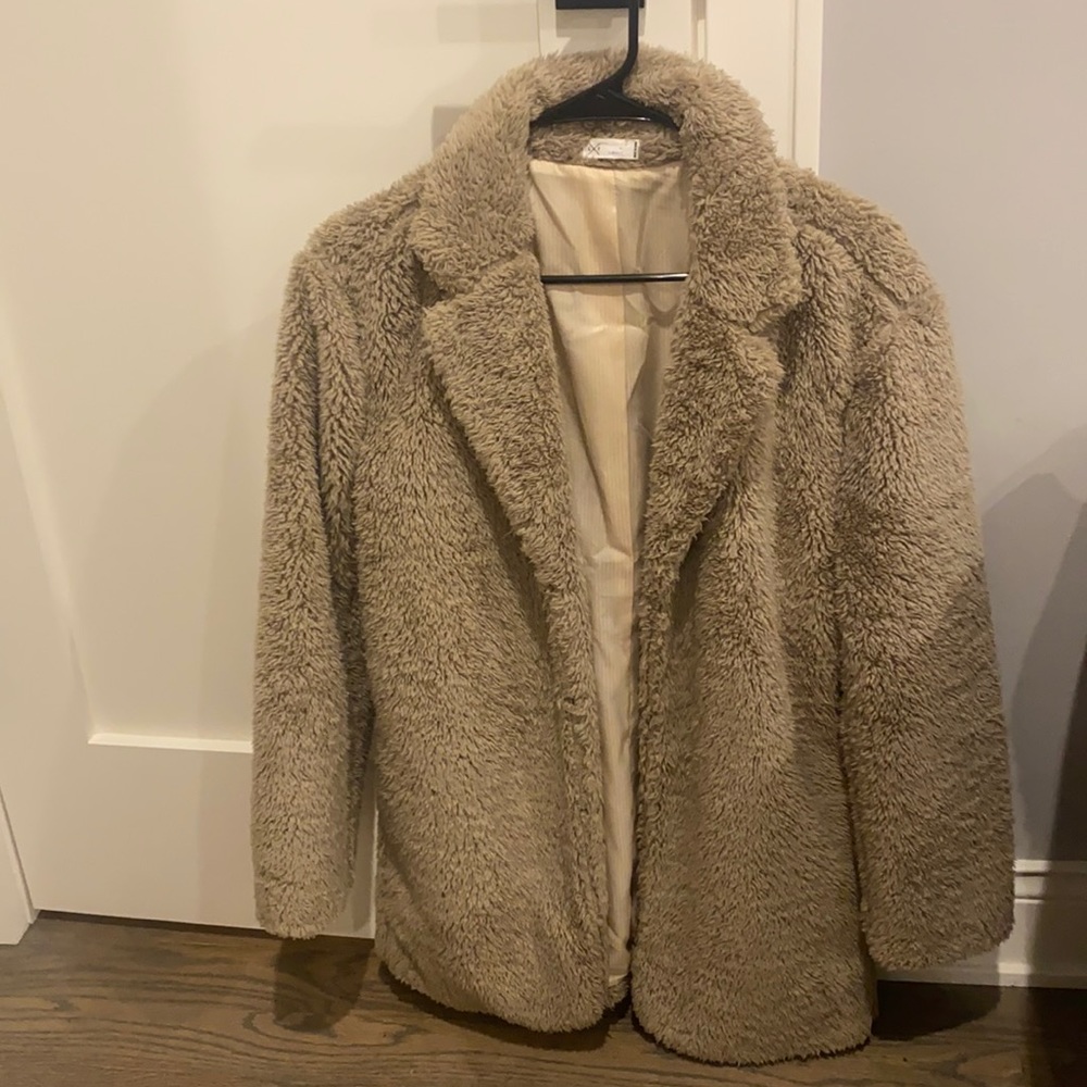 Gentle Fawn oversized faux fur jacket